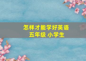 怎样才能学好英语 五年级 小学生